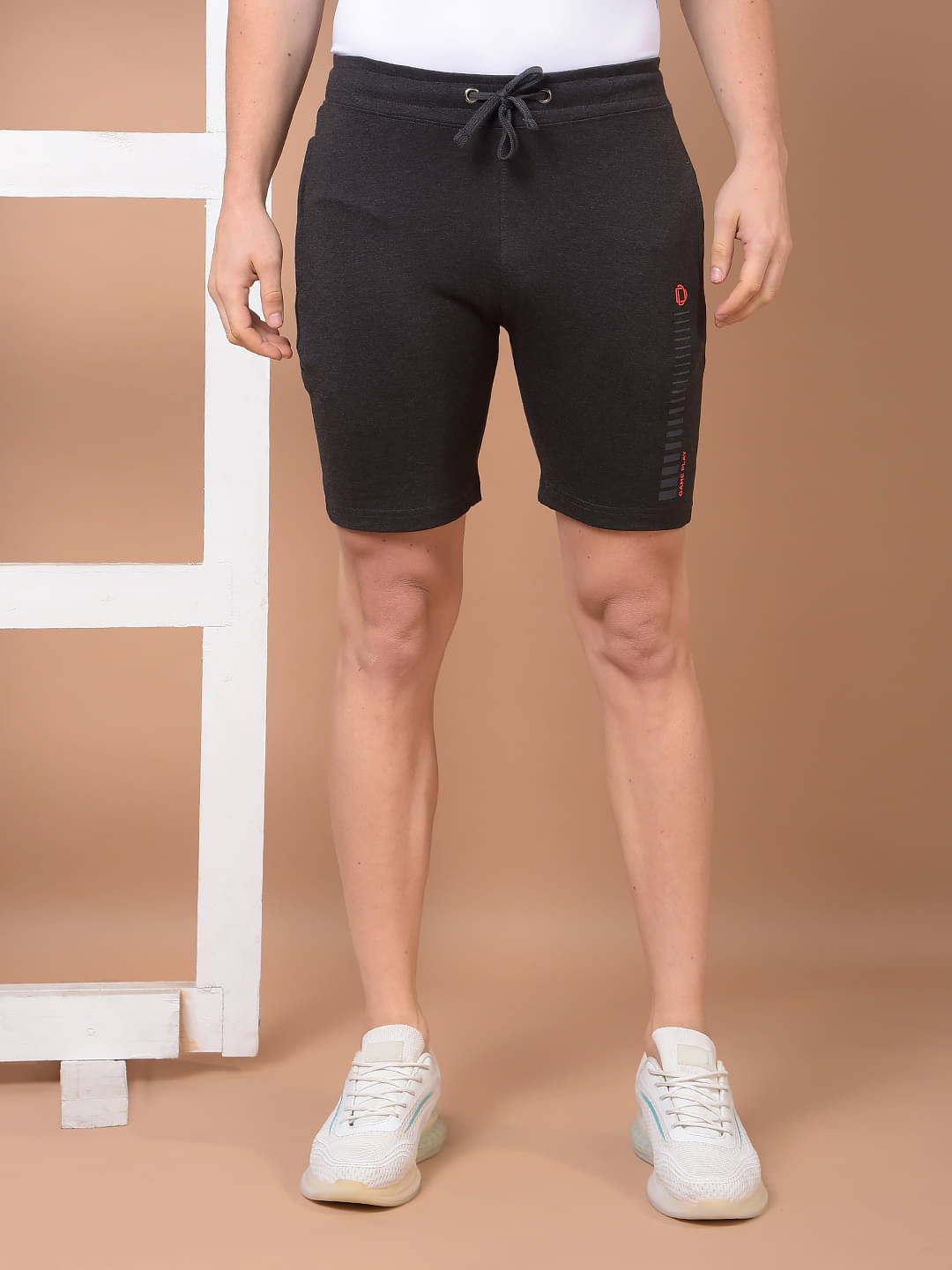     			Dollar Athleisure Charcoal Cotton Blend Men's Shorts ( Pack of 1 )