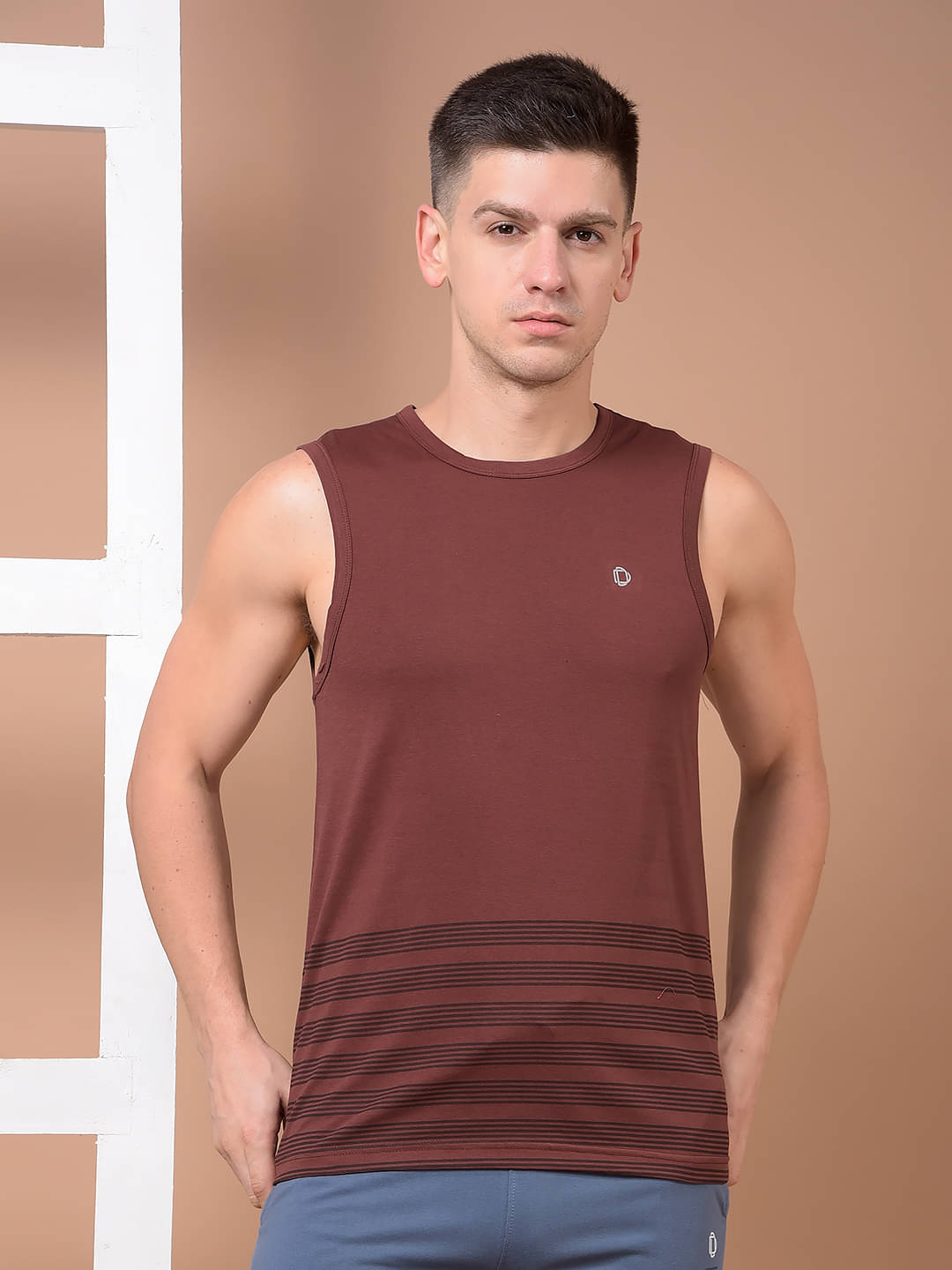     			Dollar Pack of 1 Cotton Blend Tank For Men ( Maroon )