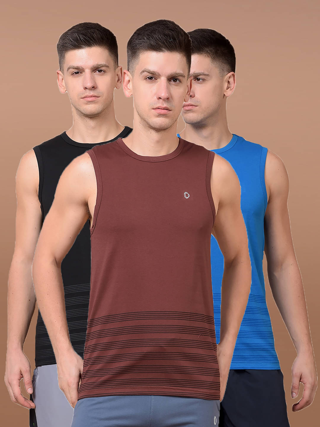 Dollar Pack of 3 Cotton Blend Tank For Men ( Multi ) Dollar Pack of 3 Cotton Blend Tank For Men ( Multi )