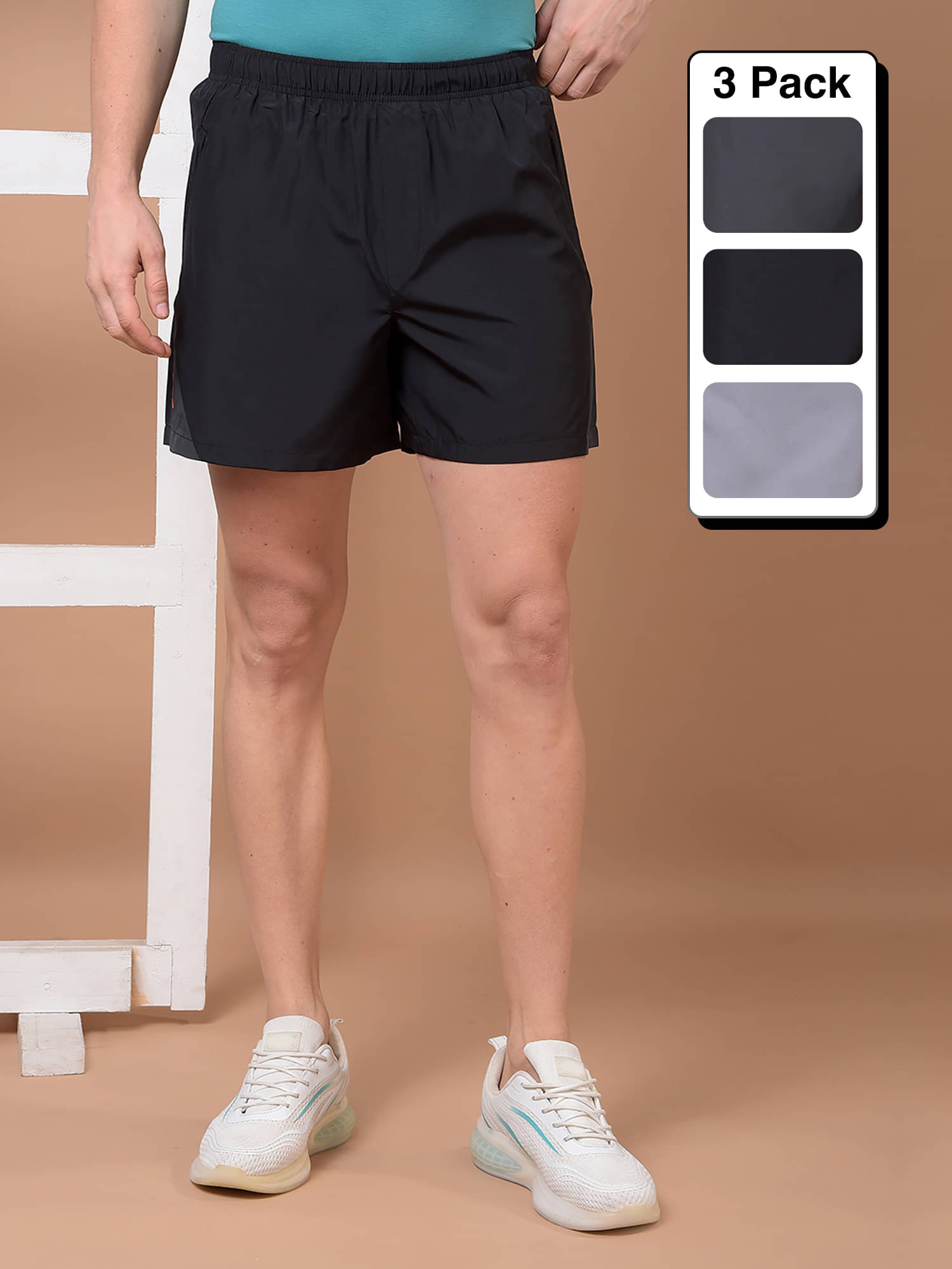 Force NXT Multicolor Polyester Men's Gym Shorts ( Pack of 3 ) Force NXT Multicolor Polyester Men's Gym Shorts ( Pack of 3 )