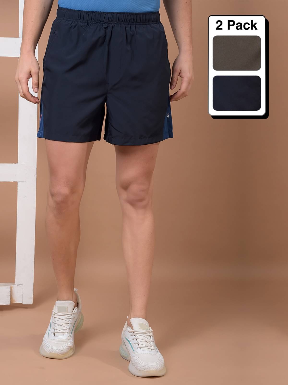     			Force NXT Multicolor Polyester Men's Gym Shorts ( Pack of 2 )