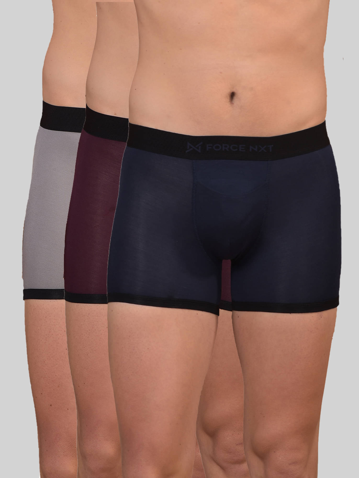Force NXT Pack of 3 Modal Trunks For Men's ( Multicolor10 ) Force NXT Pack of 3 Modal Trunks For Men's ( Multicolor10 )