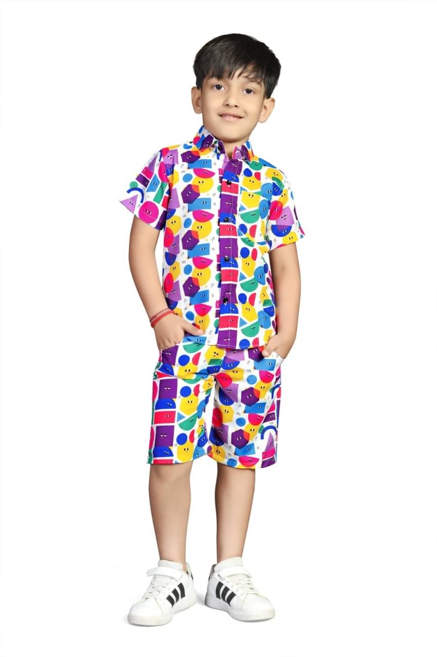     			Formulate clothing Pack of 1 Baby Boys Cotton Blend Shirt & Shorts Set ( Multicolor )