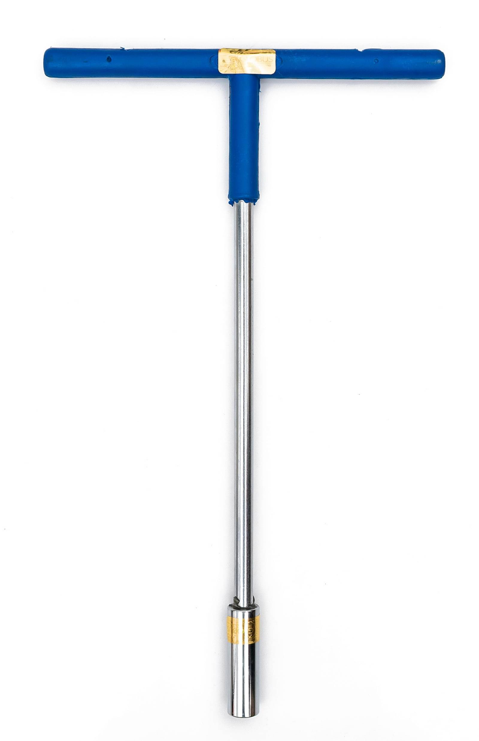     			GLOBUS-152...T-Handle Socket Spanner, 8mm, Blue and Chrome