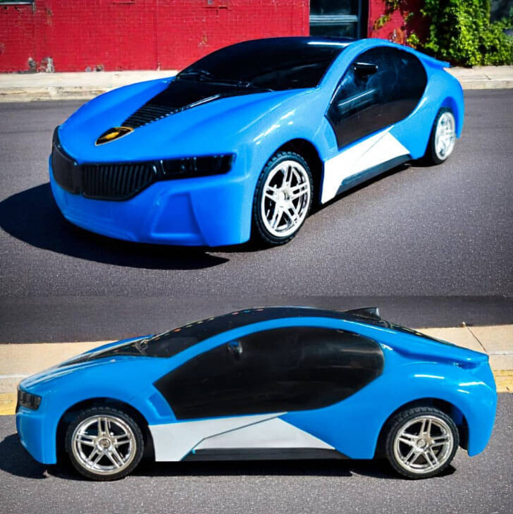     			Dhamaka Vroom 3D Light and Sound Sports Car Toy - Transparent Push and Go Vehicle with Flashing Lights and Stylish Design for Kids (Blue, Model 6328)