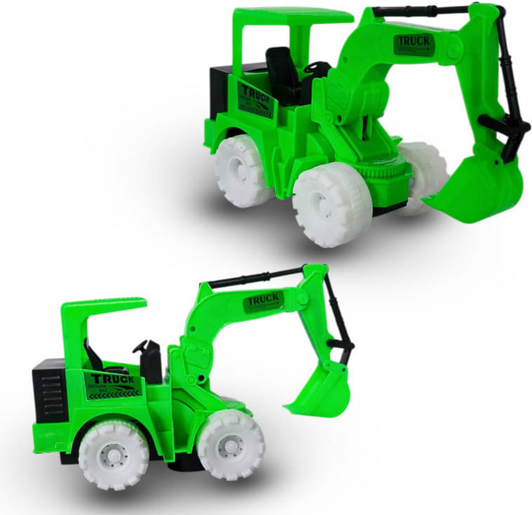 Friction Powered Construction Vehicle Toy - Green Shovel Digger with Movable Arm (Model 8031, No Batteries Required)     			Friction Powered Construction Vehicle Toy - Green Shovel Digger with Movable Arm (Model 8031, No Batteries Required)