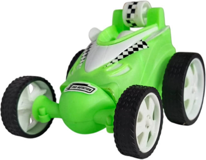     			Gurukrupa 360 Degree Rotating Stunt Car Toy - Rechargeable Double-Sided Flip and Spin Remote Control Vehicle for Kids (Green)