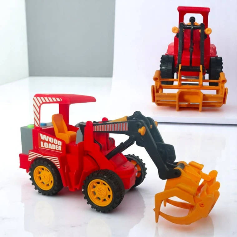     			Friction Powered JCB Construction Vehicle Toy - Push and Go for Kids (Red, Model 8032)