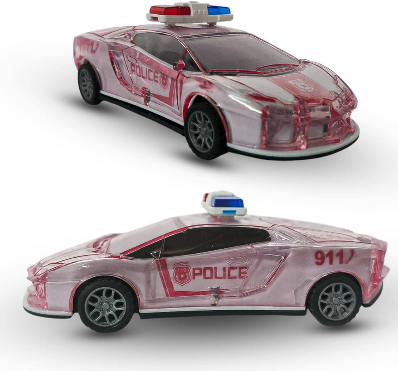     			Friction Powered Police Car Toy - Push and Go Patrol Vehicle with Realistic Design and Smooth Wheels for Kids (Red, Model 1007)
