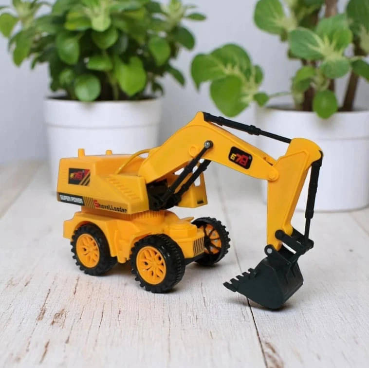 Play 8037 Friction Powered Construction Vehicle Toy - Yellow Shovel Loader JCB Style Truck with Movable Arm and Rugged Wheels for Kids Play 8037 Friction Powered Construction Vehicle Toy - Yellow Shovel Loader JCB Style Truck with Movable Arm and Rugged Wheels for Kids