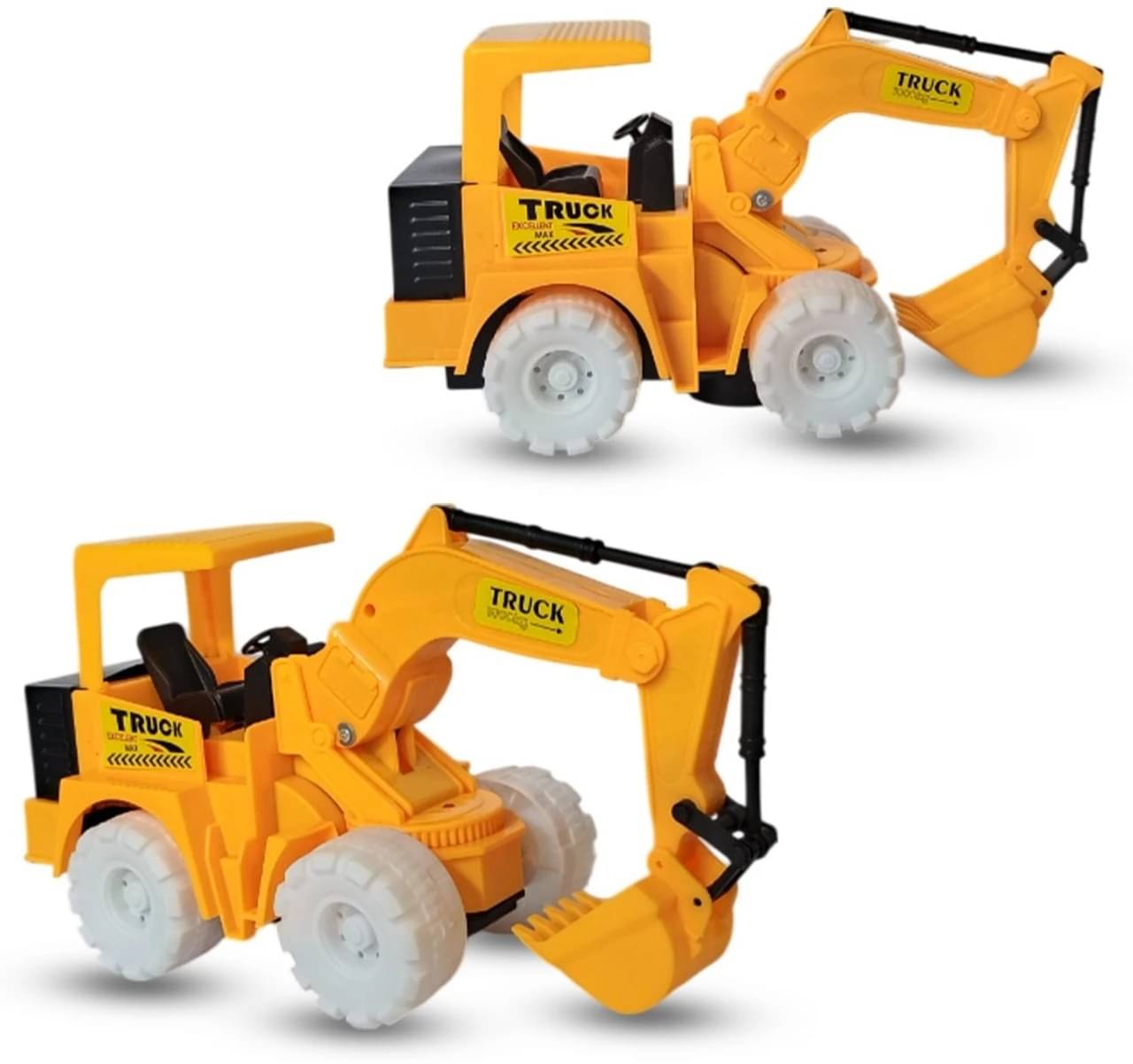     			Dhamaka Vroom Friction Powered JCB Construction Loader Toy - Heavy Duty Shovel Vehicle with Movable Arm for Kids (Red)