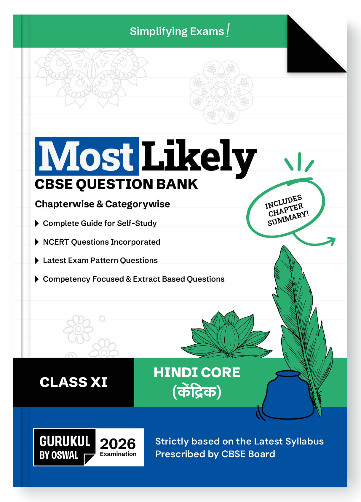     			Gurukul By Oswal Hindi Core Most Likely CBSE Question Bank for Class 11 Exam 2026 - Chapterwise & Categorywise, Competency Focused Qs, Study Guide, MC