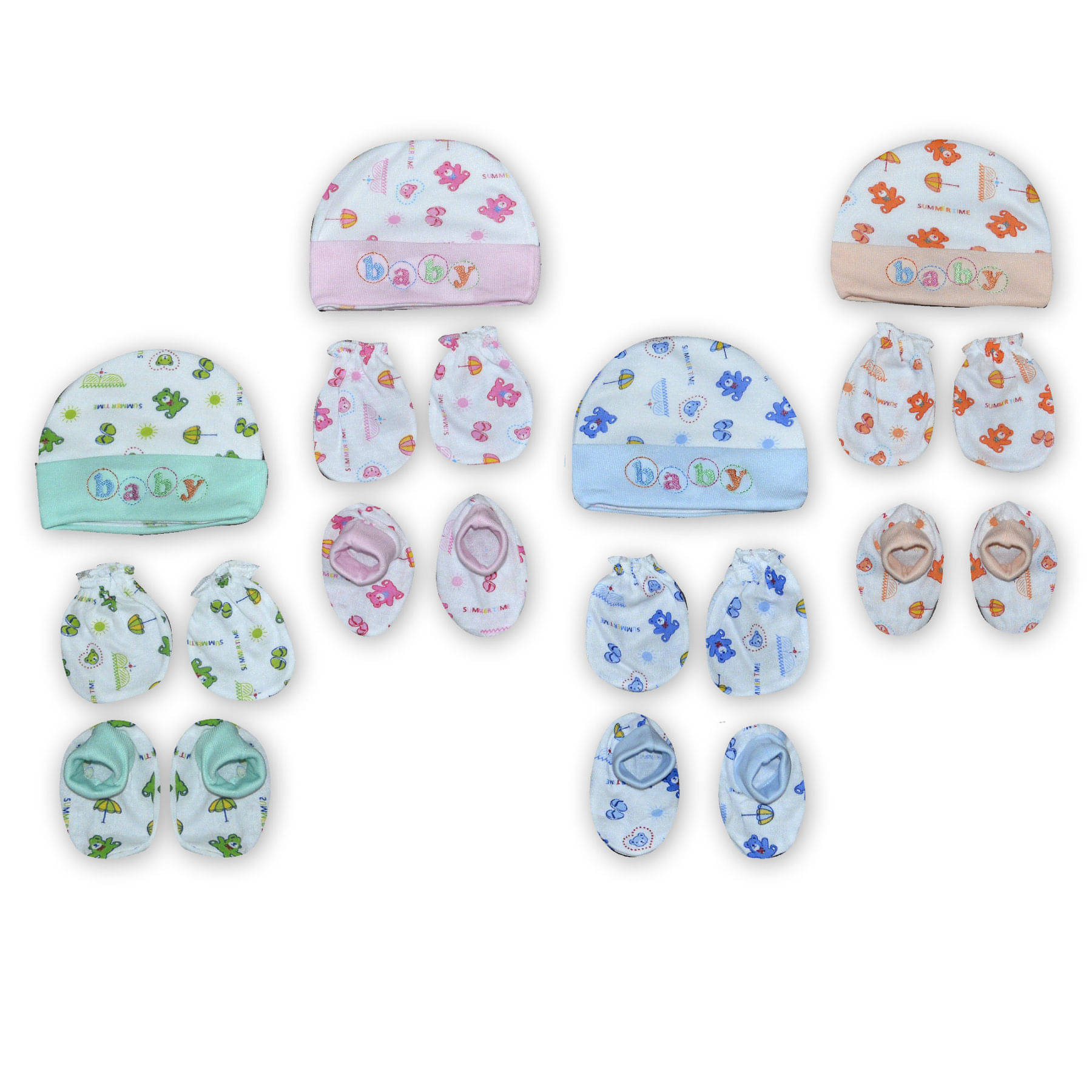 HONOR YOUR HOME Pack of 4 Unisex for Baby Caps ( Multicolor )     			HONOR YOUR HOME Pack of 4 Unisex for Baby Caps ( Multicolor )