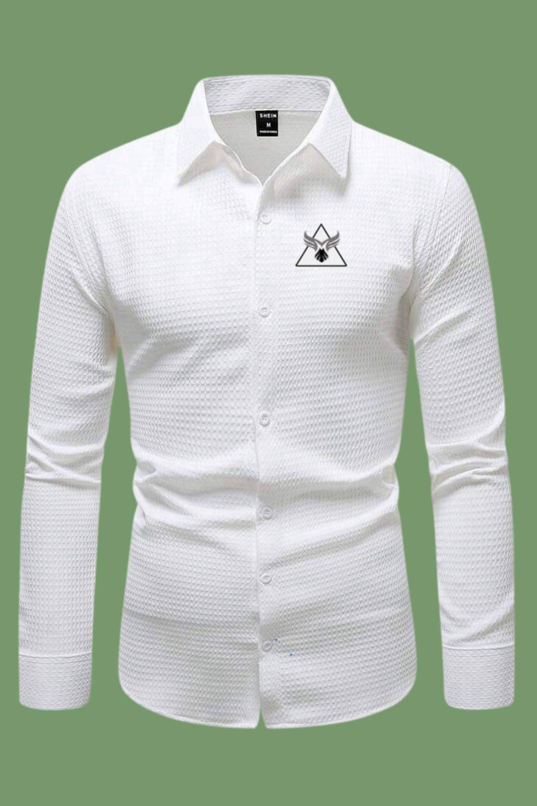    			IQIVLI Cotton Blend Regular Fit Self Design Full Sleeves Men's Casual Shirt - White ( Pack of 1 )