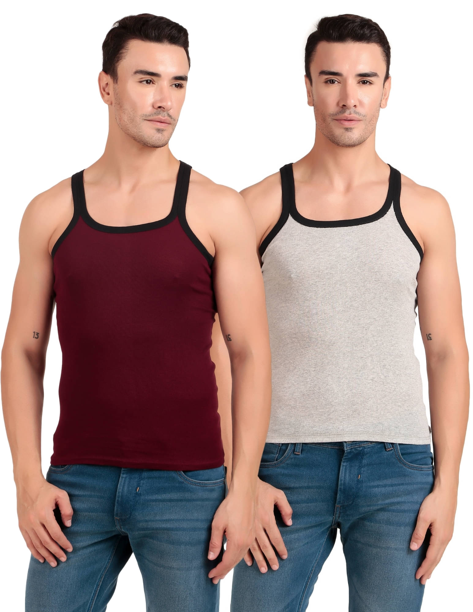 Inner Element Pack of 2 Cotton Gym Vest For Men ( Multicolor ) Inner Element Pack of 2 Cotton Gym Vest For Men ( Multicolor )