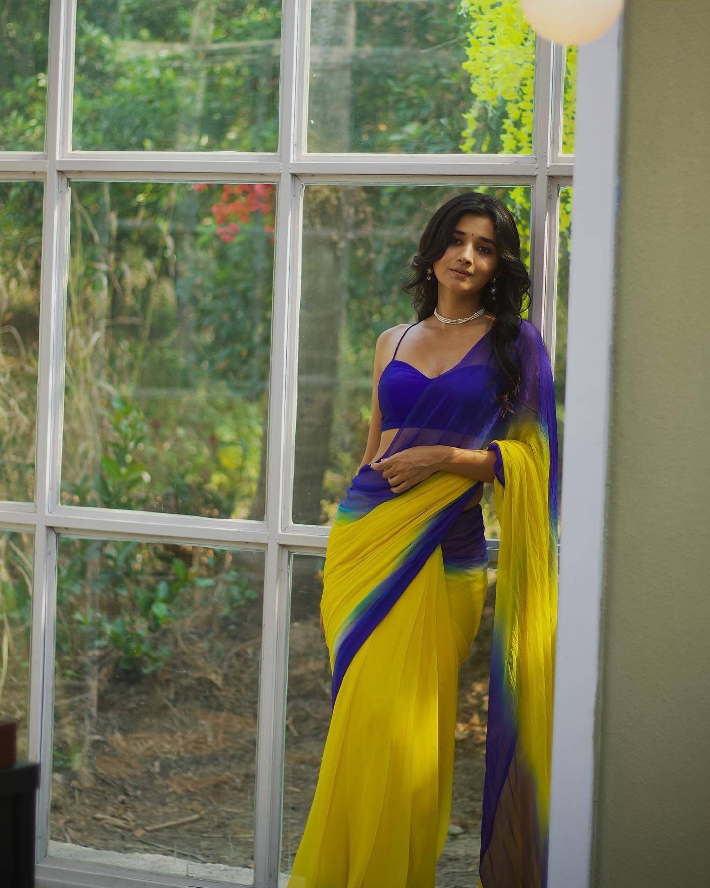    			JINAL & JINAL Georgette Printed Chanderi saree With Unstitched Blouse Piece ( Yellow )