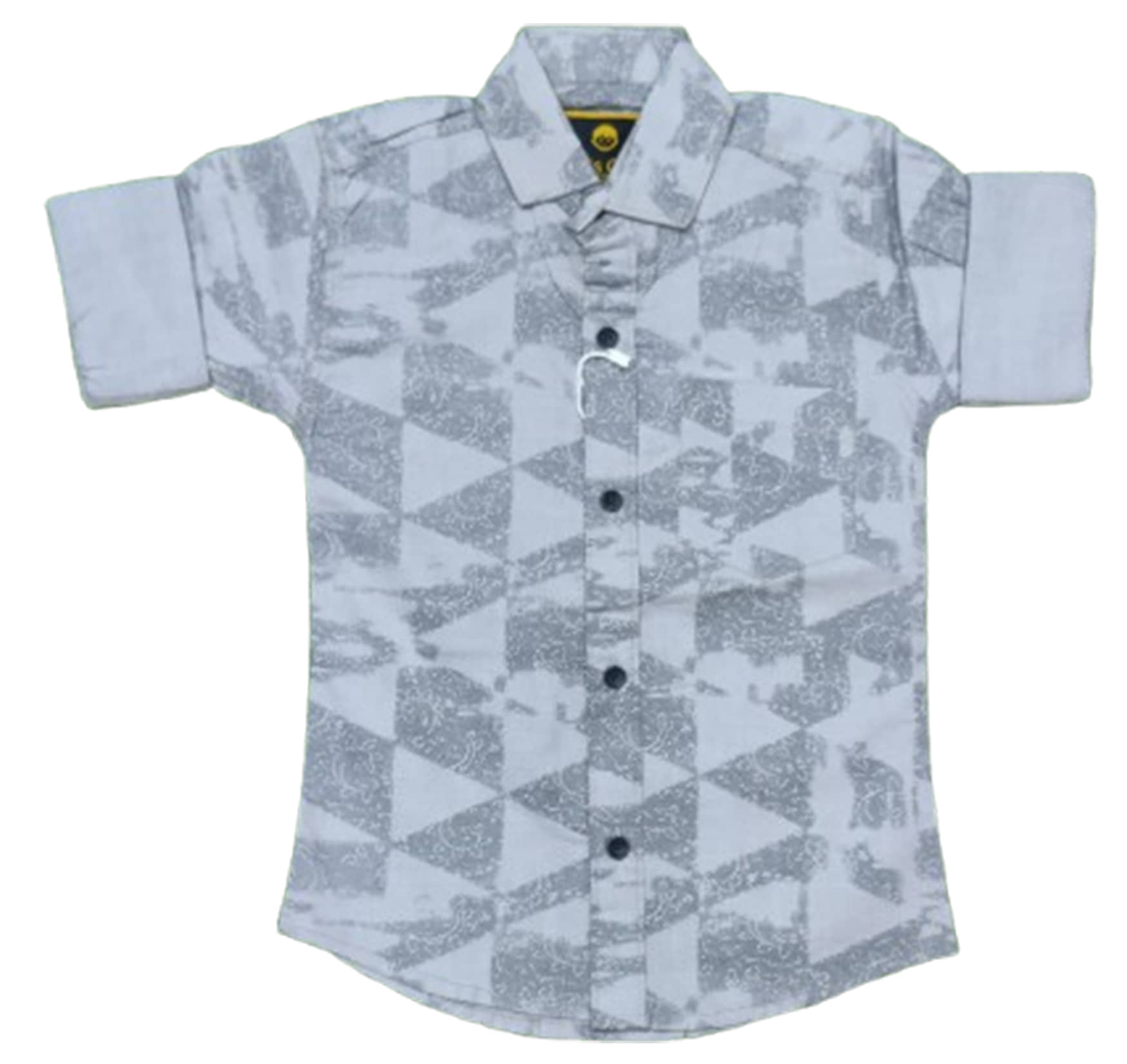 KIDS CLUB Pack of 1 Boys 100% Cotton Full Sleeves Shirt ( Grey )