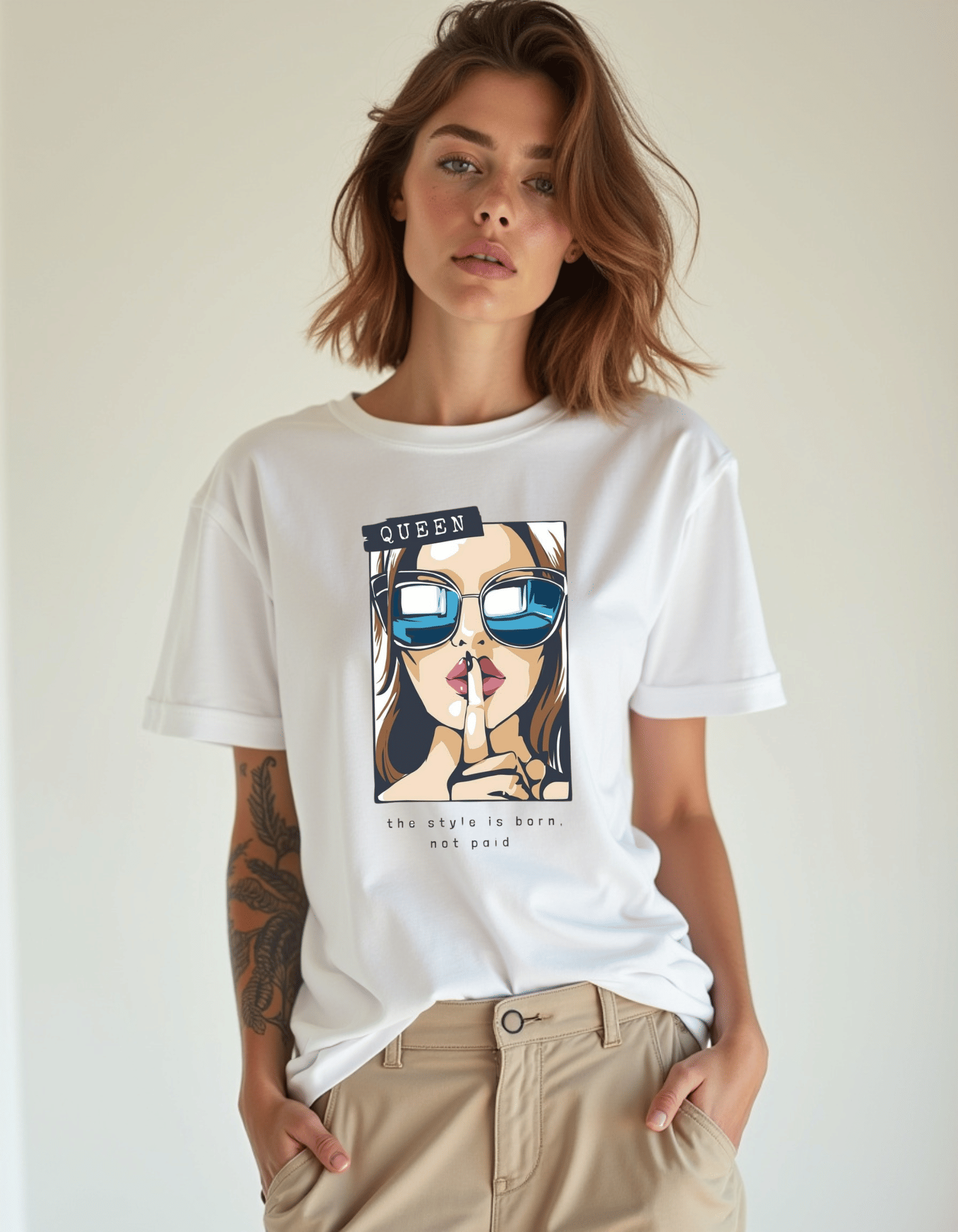     			KMB & CO. Women Cotton Printed Regular Fit Round Neck T-Shirt ( White )