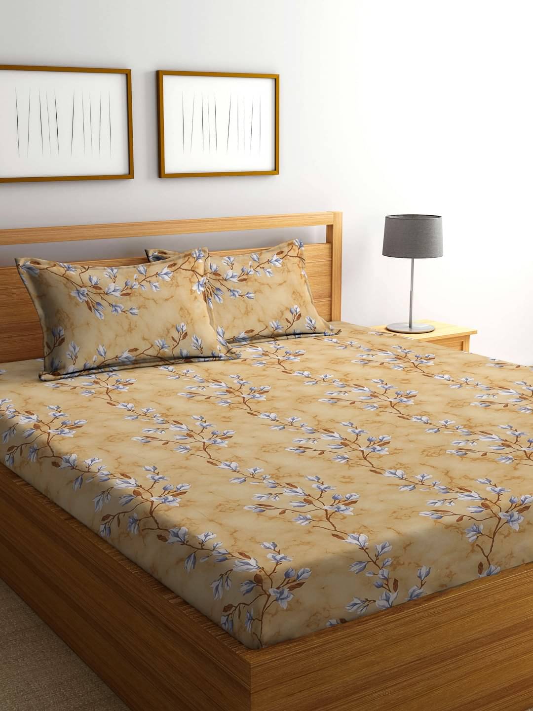     			Klotthe Cotton 1 Double King Bedsheet with 2 Pillow Covers ( Multicolor )