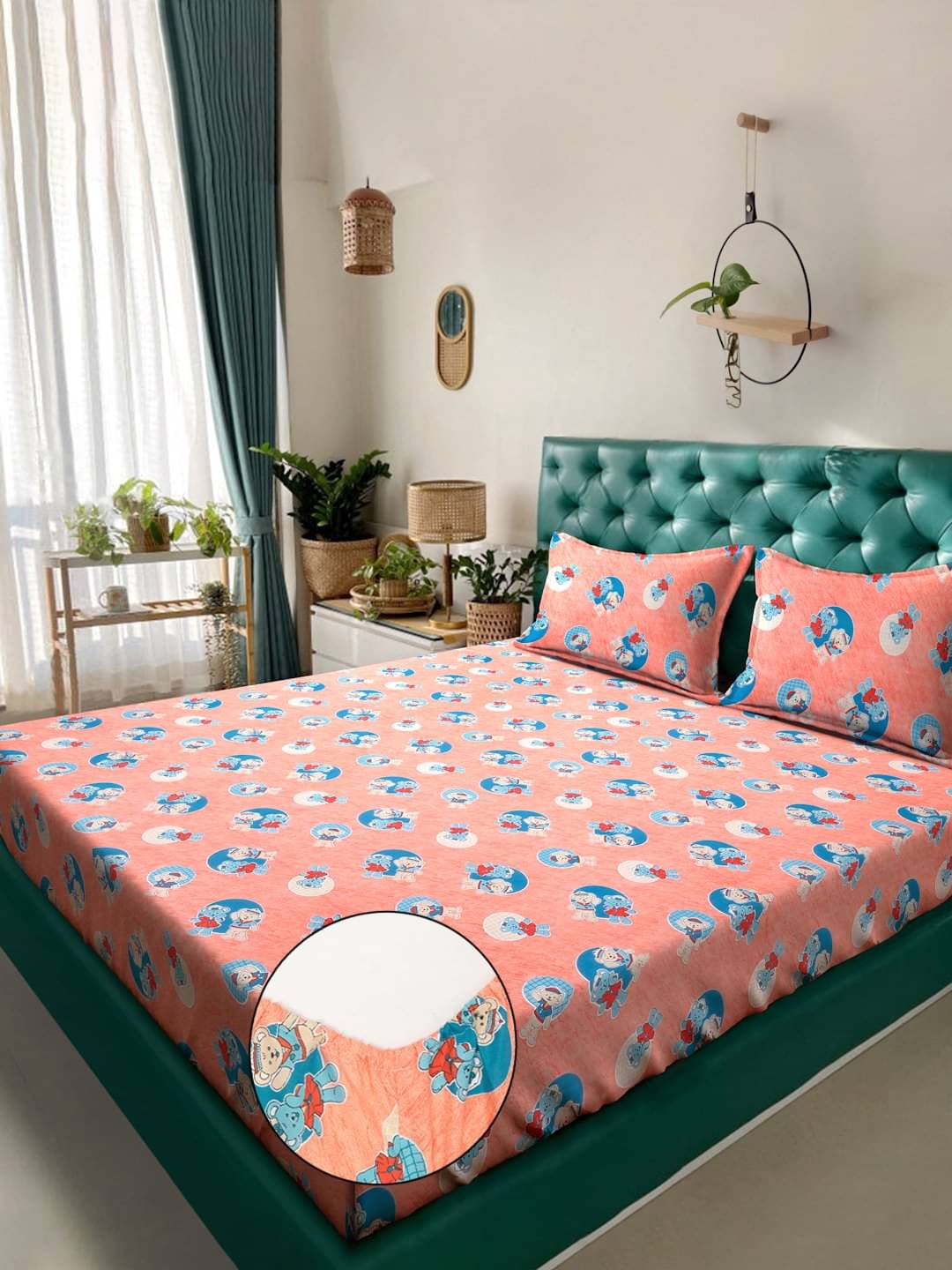 Klotthe Cotton 1 Double King Bedsheet with 2 Pillow Covers ( Orange ) Klotthe Cotton 1 Double King Bedsheet with 2 Pillow Covers ( Orange )