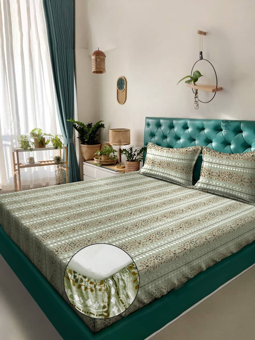 Klotthe Cotton 1 Double King Bedsheet with 2 Pillow Covers ( Green ) Klotthe Cotton 1 Double King Bedsheet with 2 Pillow Covers ( Green )