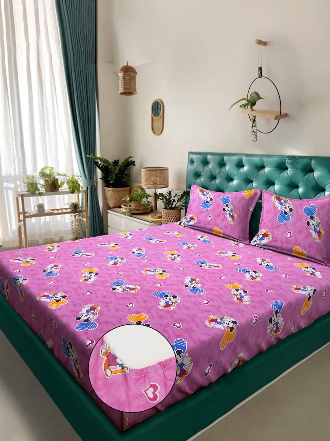     			Klotthe Cotton 1 Double King Bedsheet with 2 Pillow Covers ( Purple )