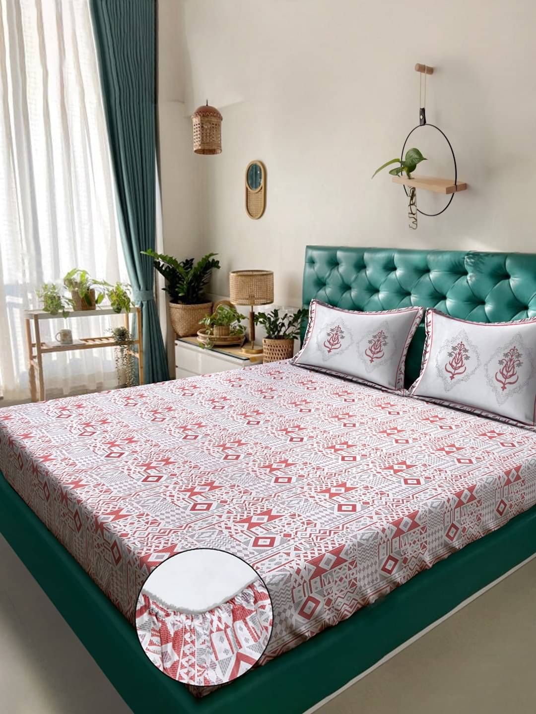 Klotthe Cotton 1 Double King Bedsheet with 2 Pillow Covers ( Red )     			Klotthe Cotton 1 Double King Bedsheet with 2 Pillow Covers ( Red )