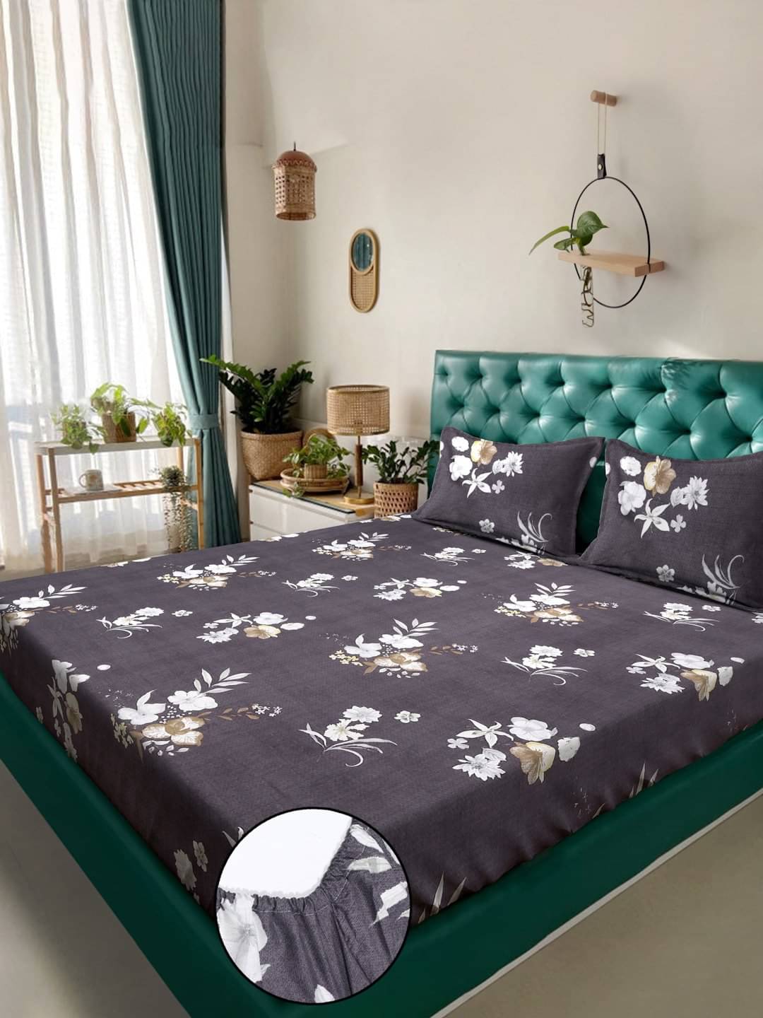 Klotthe Poly Cotton 1 Double King Bedsheet with 2 Pillow Covers ( Brown )     			Klotthe Poly Cotton 1 Double King Bedsheet with 2 Pillow Covers ( Brown )