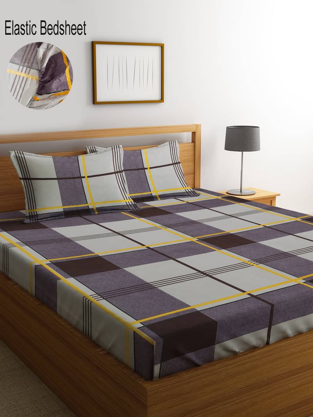    			Klotthe Poly Cotton 1 Double King Bedsheet with 2 Pillow Covers ( Multicolor )