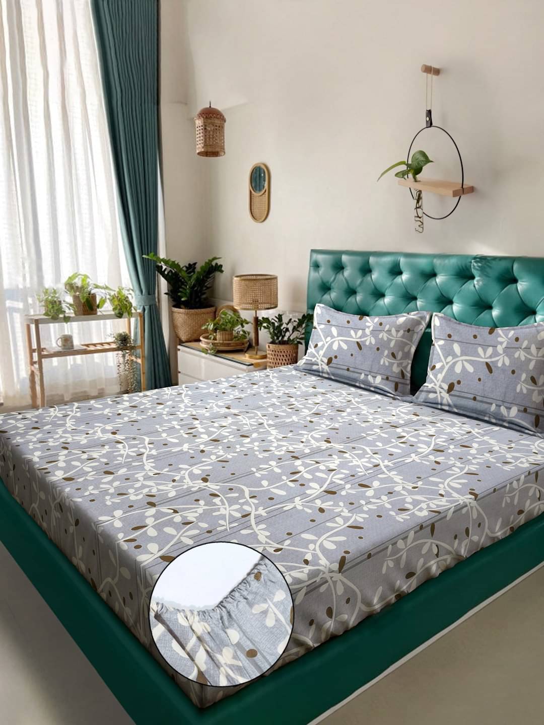 Klotthe Poly Cotton 1 Double King Bedsheet with 2 Pillow Covers ( Gray ) Klotthe Poly Cotton 1 Double King Bedsheet with 2 Pillow Covers ( Gray )