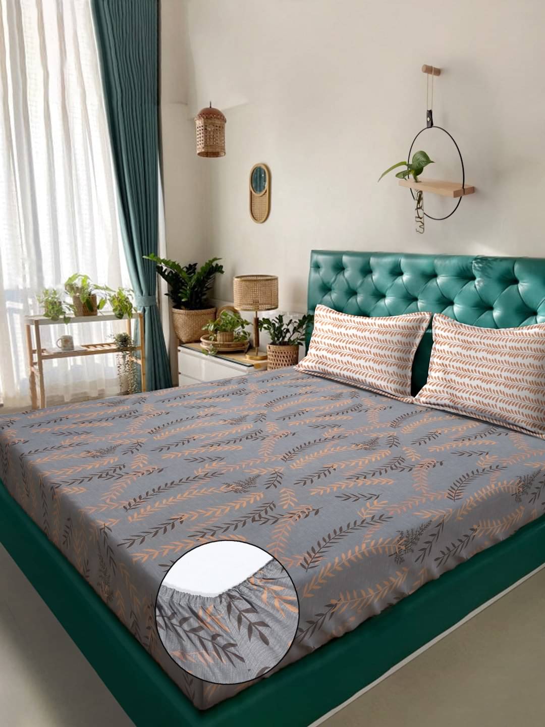 Klotthe Poly Cotton 1 Double King Bedsheet with 2 Pillow Covers ( Gray ) Klotthe Poly Cotton 1 Double King Bedsheet with 2 Pillow Covers ( Gray )