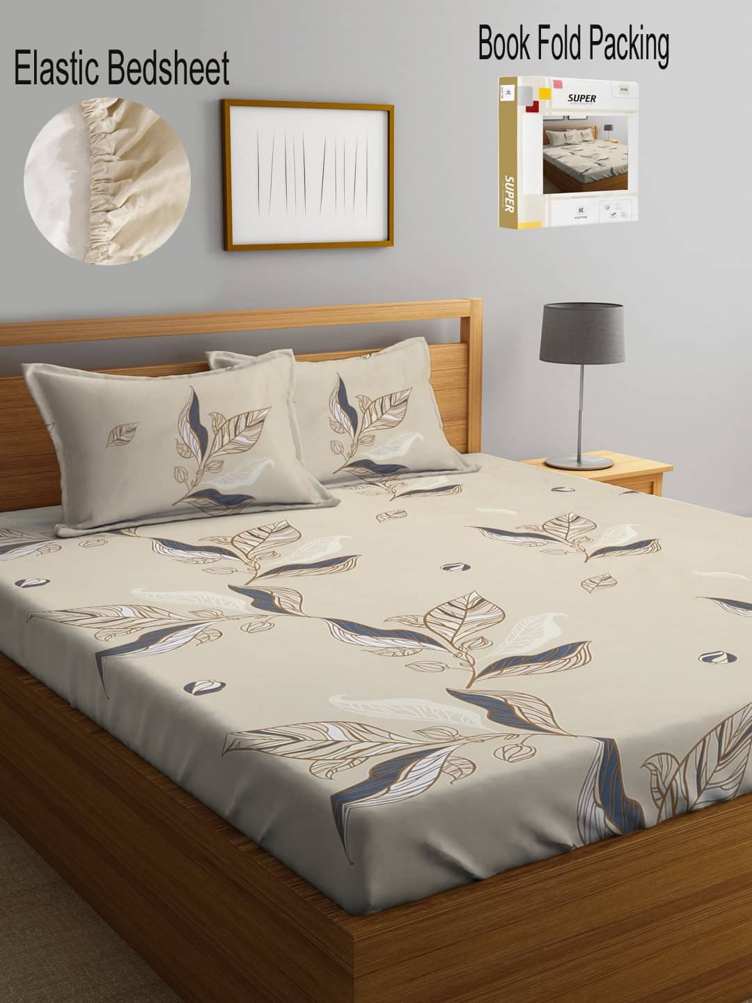 Klotthe Poly Cotton 1 Double King Bedsheet with 2 Pillow Covers ( Multicolor )     			Klotthe Poly Cotton 1 Double King Bedsheet with 2 Pillow Covers ( Multicolor )