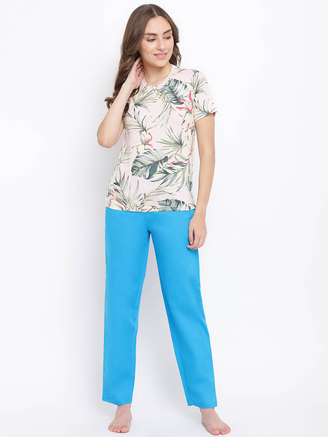     			La Intimo Multi Color Cotton Women's Nightwear Nightsuit Sets ( Pack of 2 )