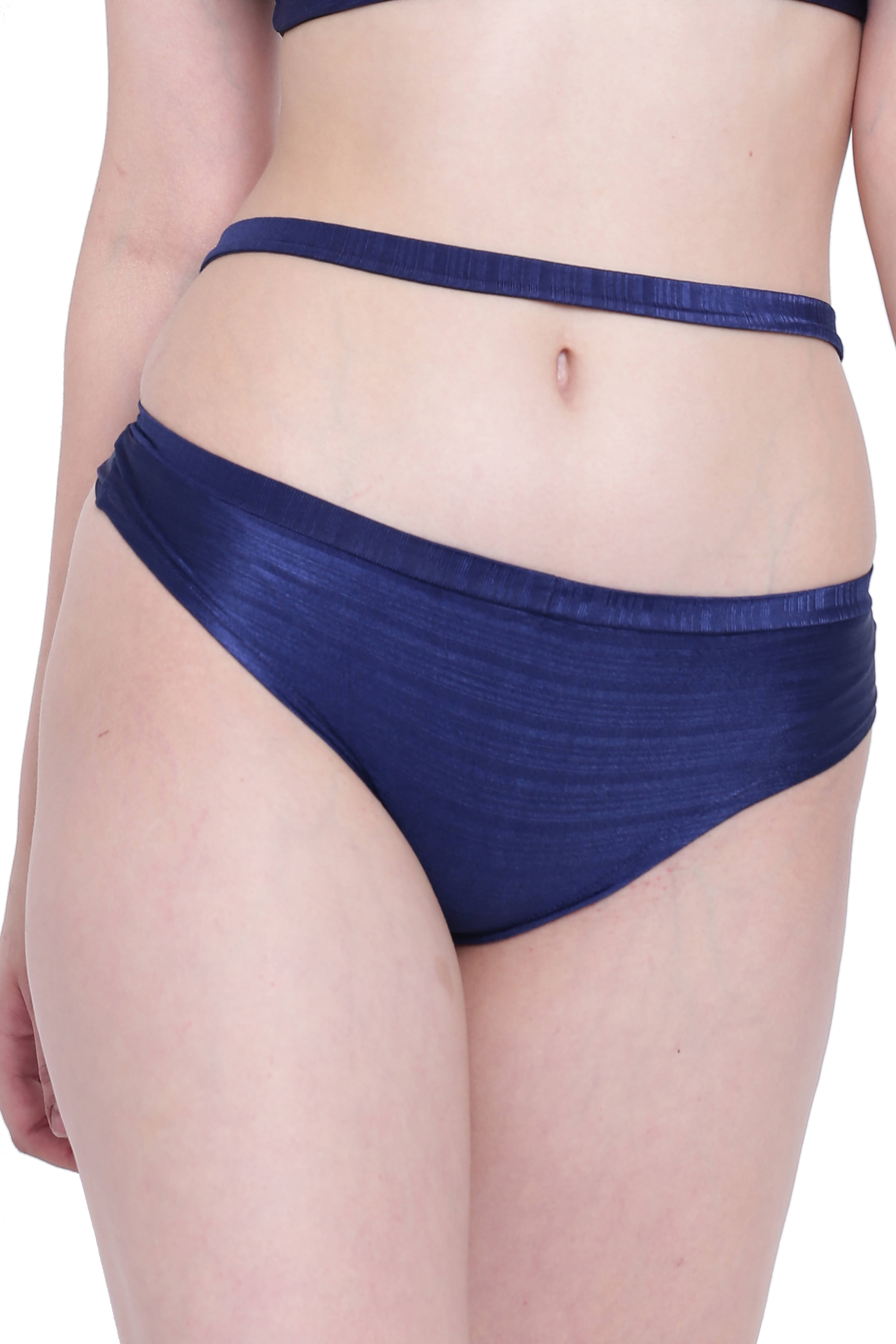     			La Intimo Pack of 1 Polyester Bikini For Women ( Navy Blue )