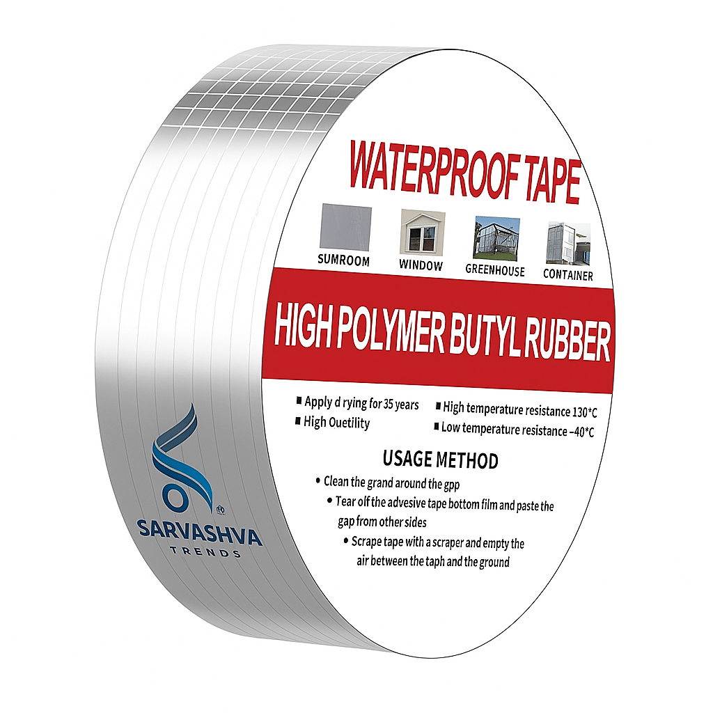 Leakage Repair Waterproof Tape for Pipe Leakage Roof Water Leakage Solution (5 Meter), Waterproof Leakage Repair Adhesive Aluminium Foil Butyl Tape for Pipe Roof, roof leakage tape, Adhesive Tape, Leakage Repair Tape, Waterproof Leakage Repair tape