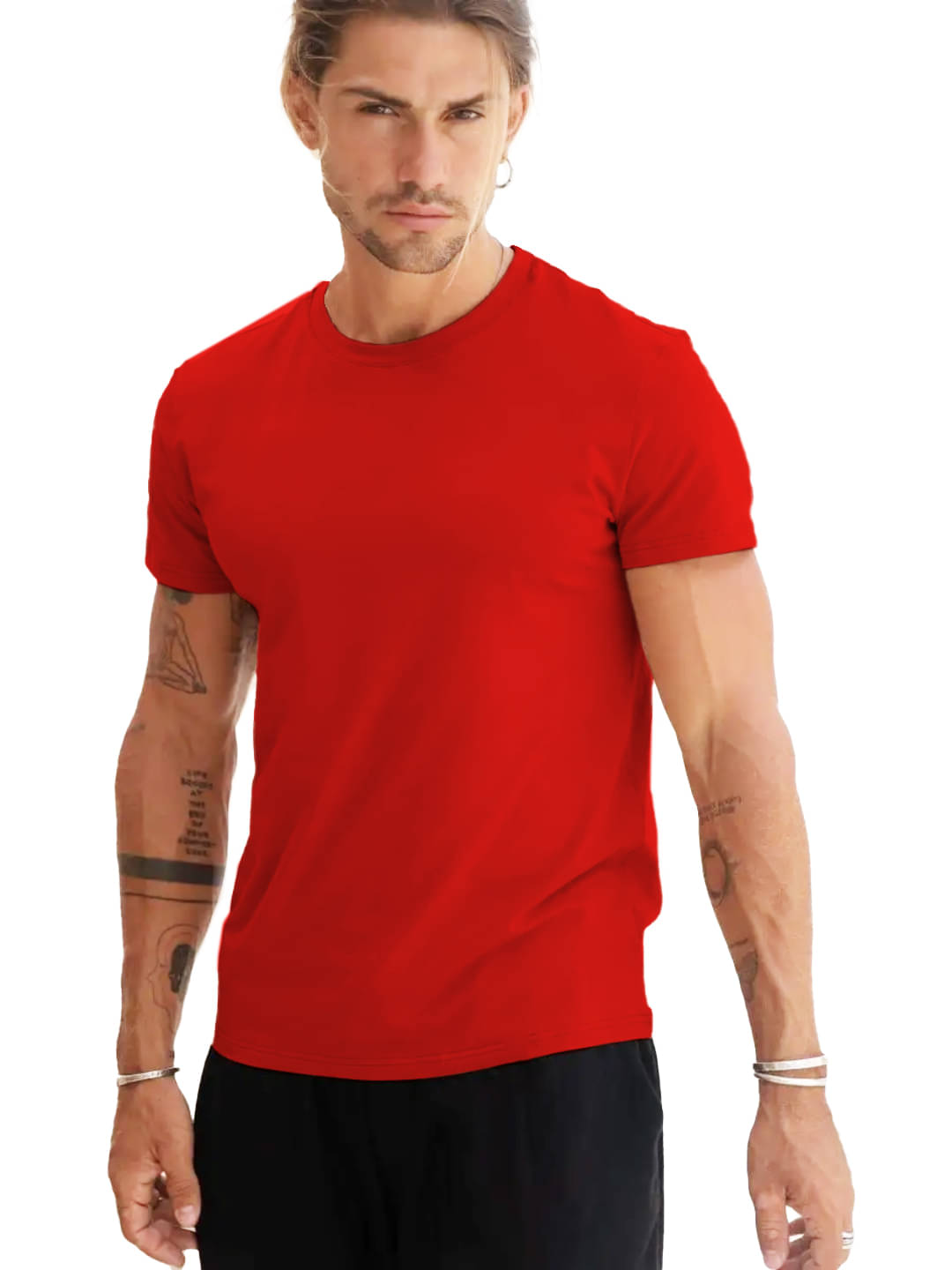     			Leotude Men Polyester Regular Fit Solid T-Shirt ( Red )