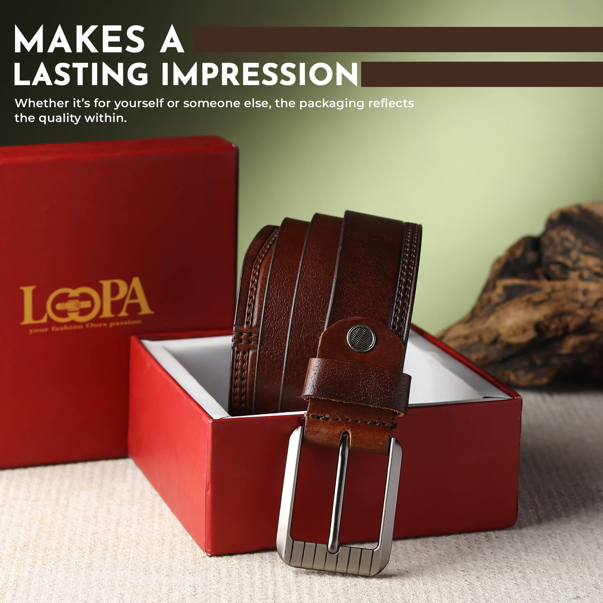     			Loopa - Brown 100% Leather Men's Formal Belt ( Pack of 1 )