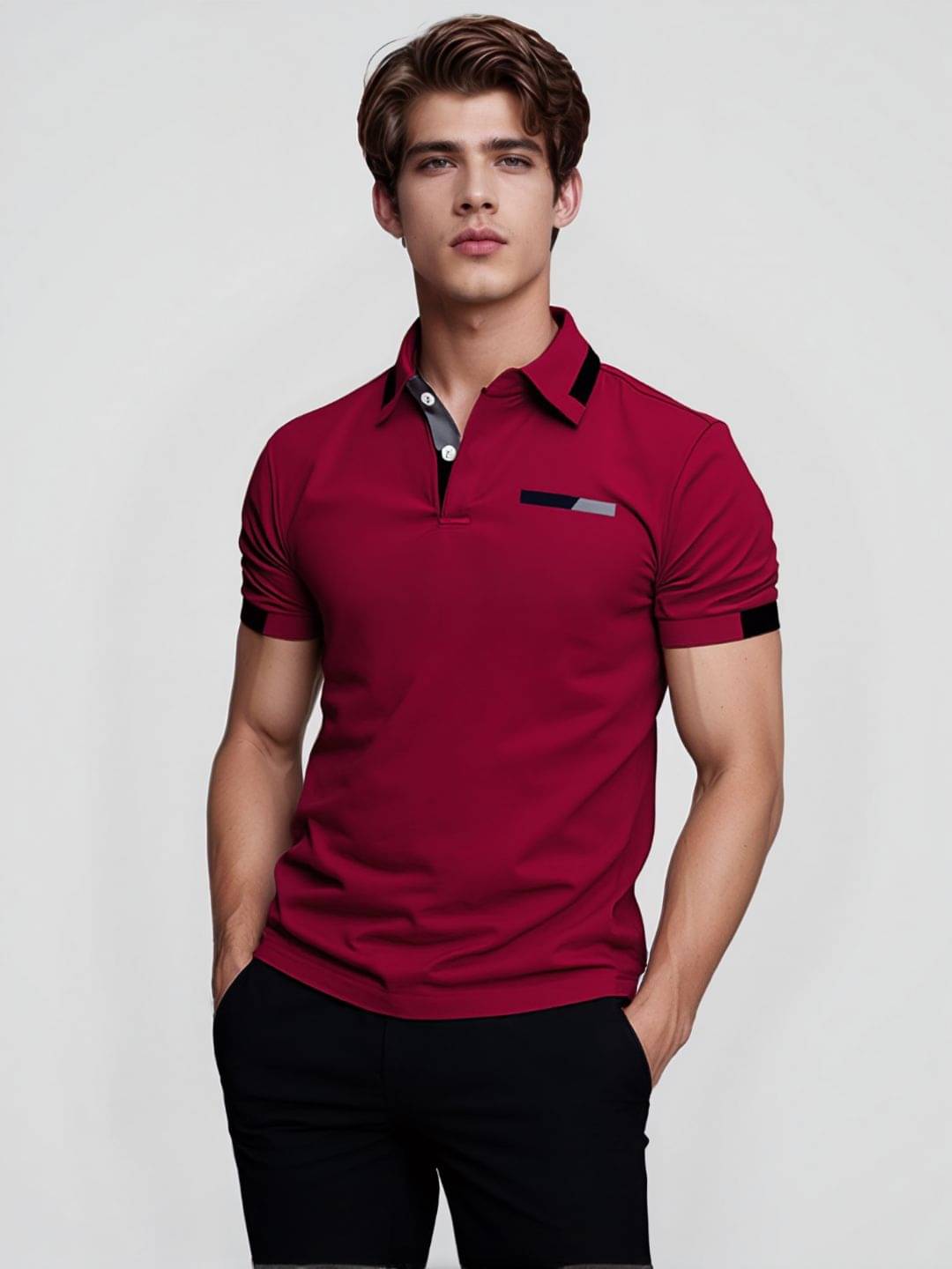MD By Mathra Dass Men Cotton Blend Regular Fit Printed Polo T Shirt ( Maroon ) MD By Mathra Dass Men Cotton Blend Regular Fit Printed Polo T Shirt ( Maroon )