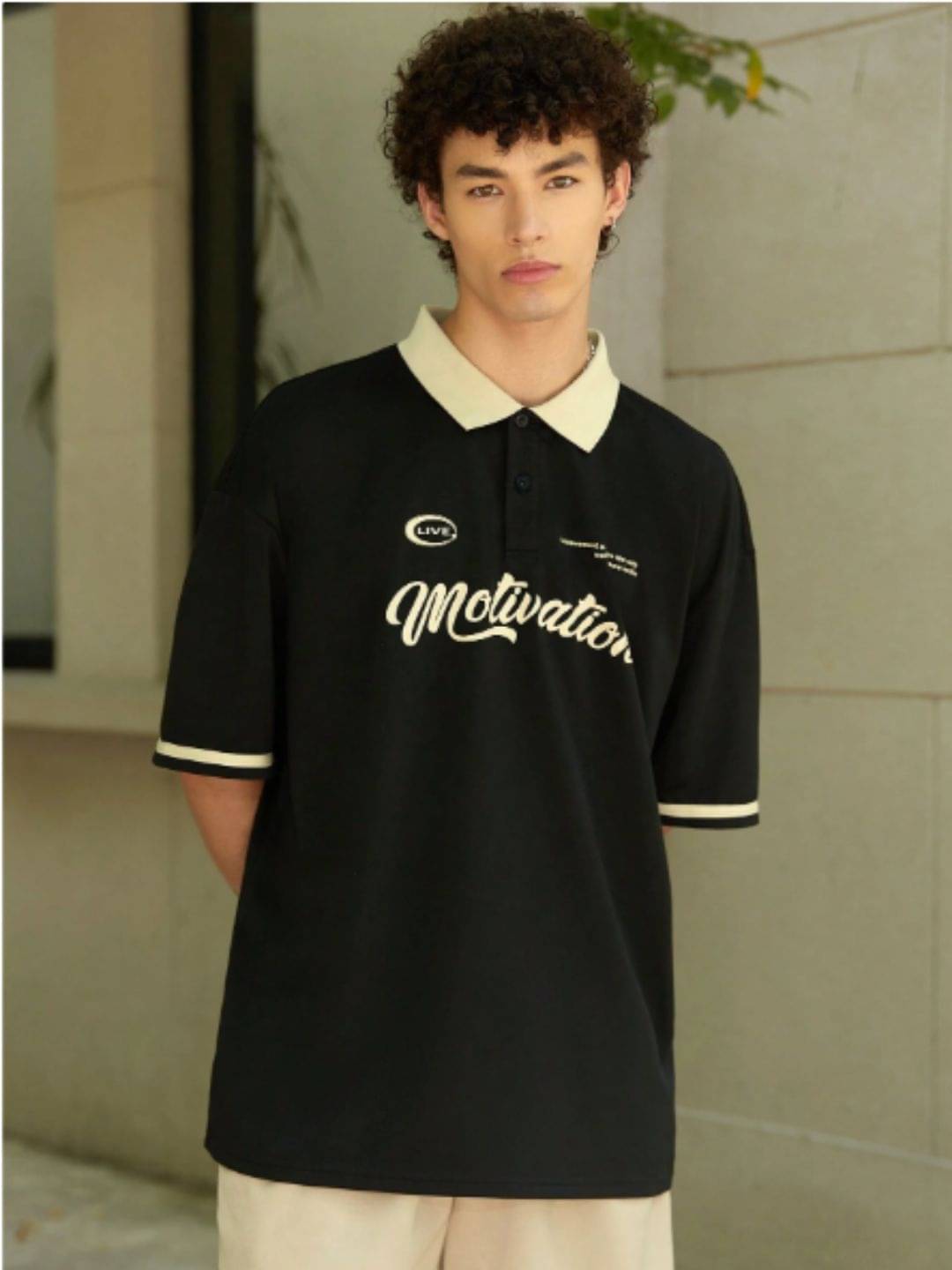     			MD By Mathra Dass Men Cotton Blend Regular Fit Printed Polo T Shirt ( Black )