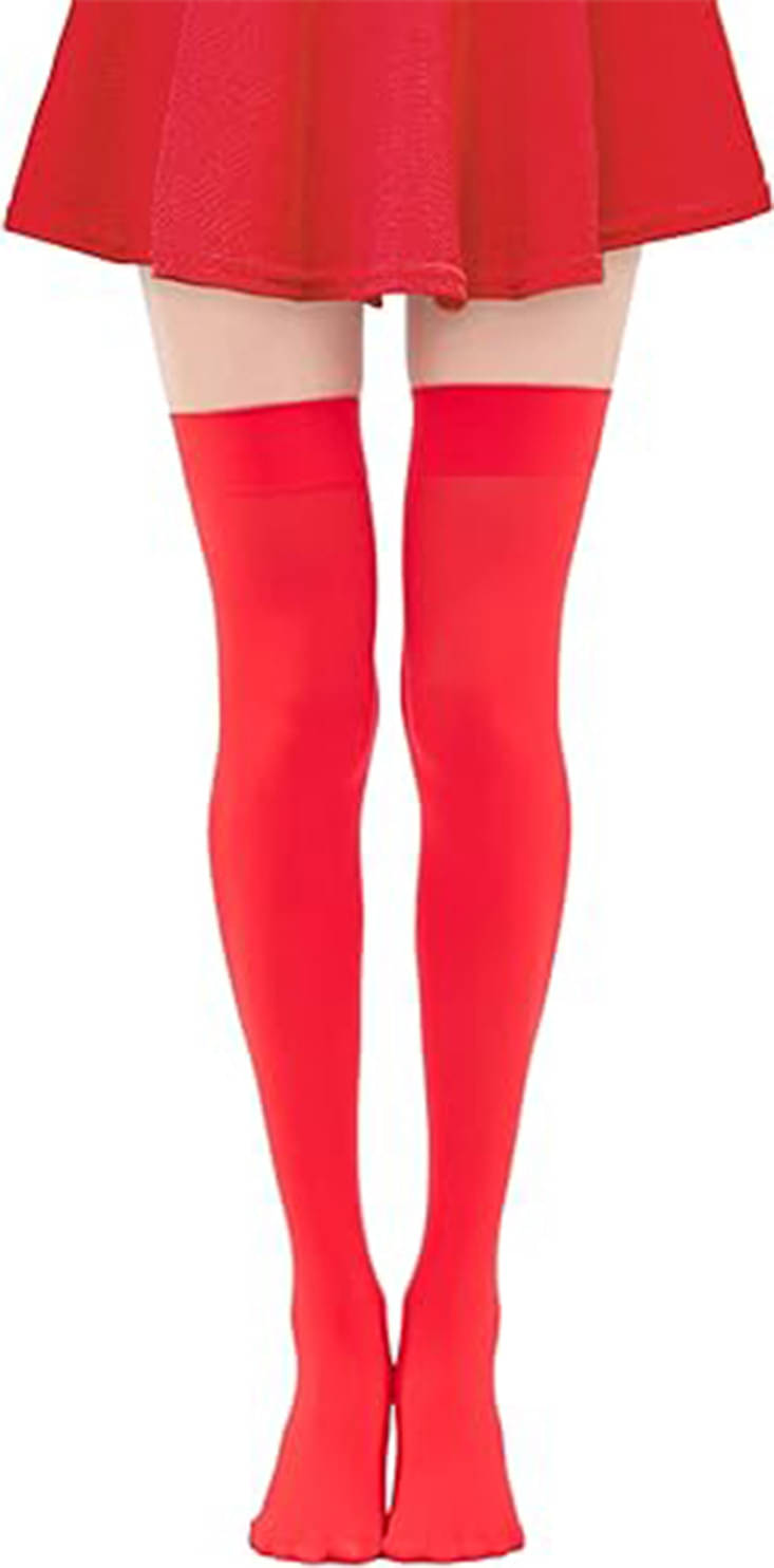    			Neska Moda Pack of 1 Women's Nylon Full length Stockings ( Red )
