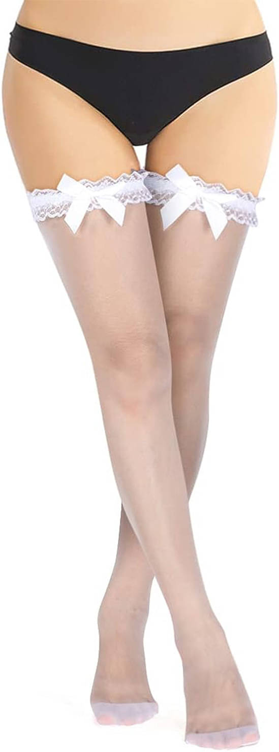     			Neska Moda Pack of 1 Women's Nylon Full length Stockings ( White )