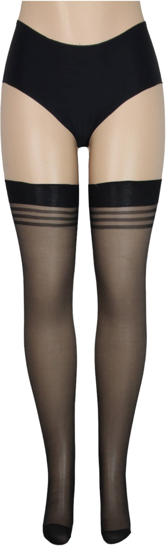     			Neska Moda Pack of 1 Women's Nylon Full length Stockings ( Black )