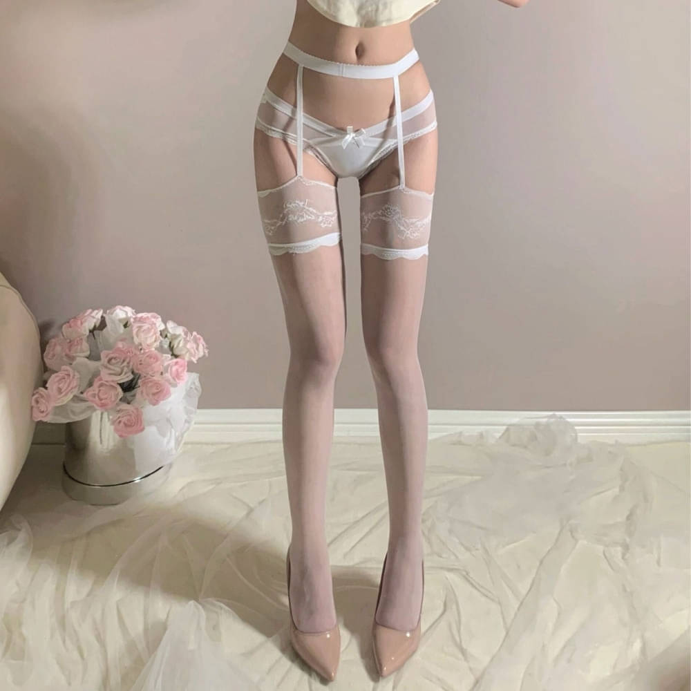     			Neska Moda Pack of 1 Women's Nylon Full length Stockings ( White )