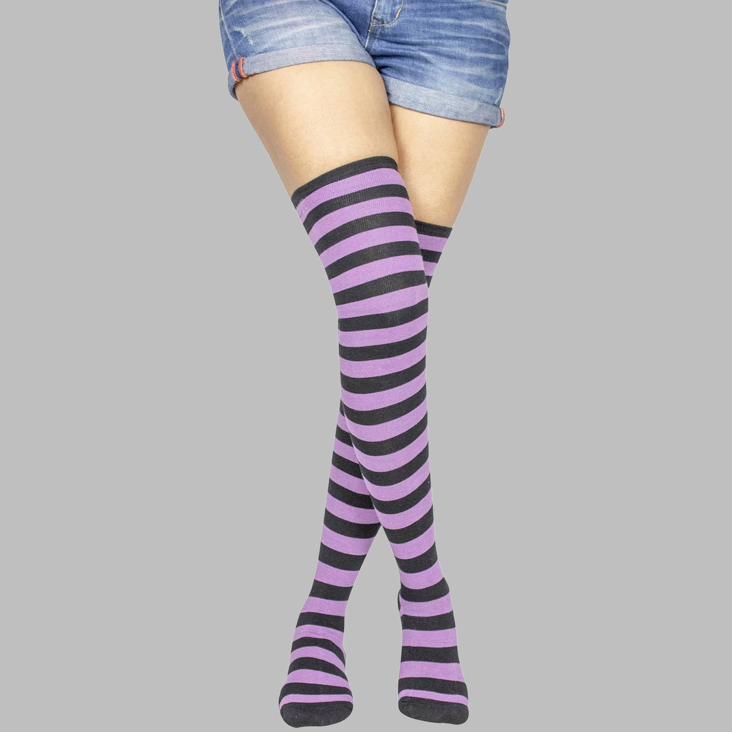     			Neska Moda Pack of 1 Women's Cotton Full length Stockings ( Purple )