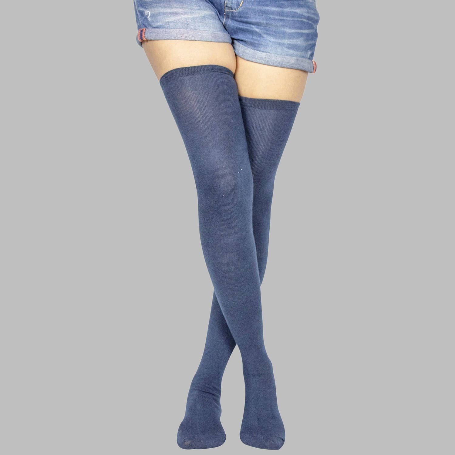 Neska Moda Pack of 1 Women's Cotton Full length Stockings ( Blue )     			Neska Moda Pack of 1 Women's Cotton Full length Stockings ( Blue )