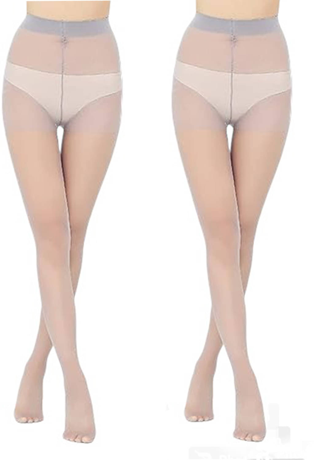     			Neska Moda Pack of 2 Women's Nylon Full length Stockings ( Gray )