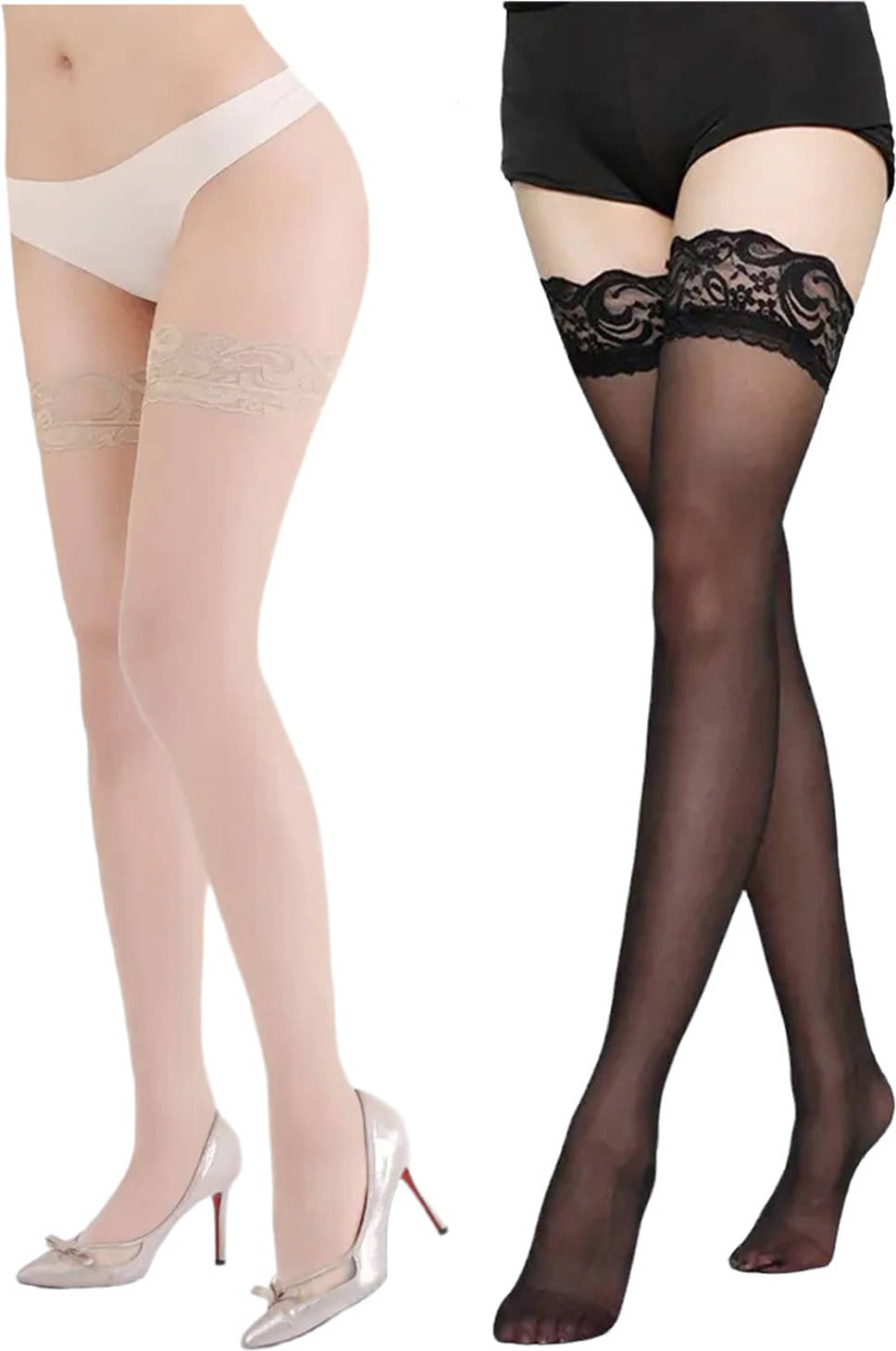     			Neska Moda Pack of 2 Women's Nylon Full length Stockings ( Multicolor )