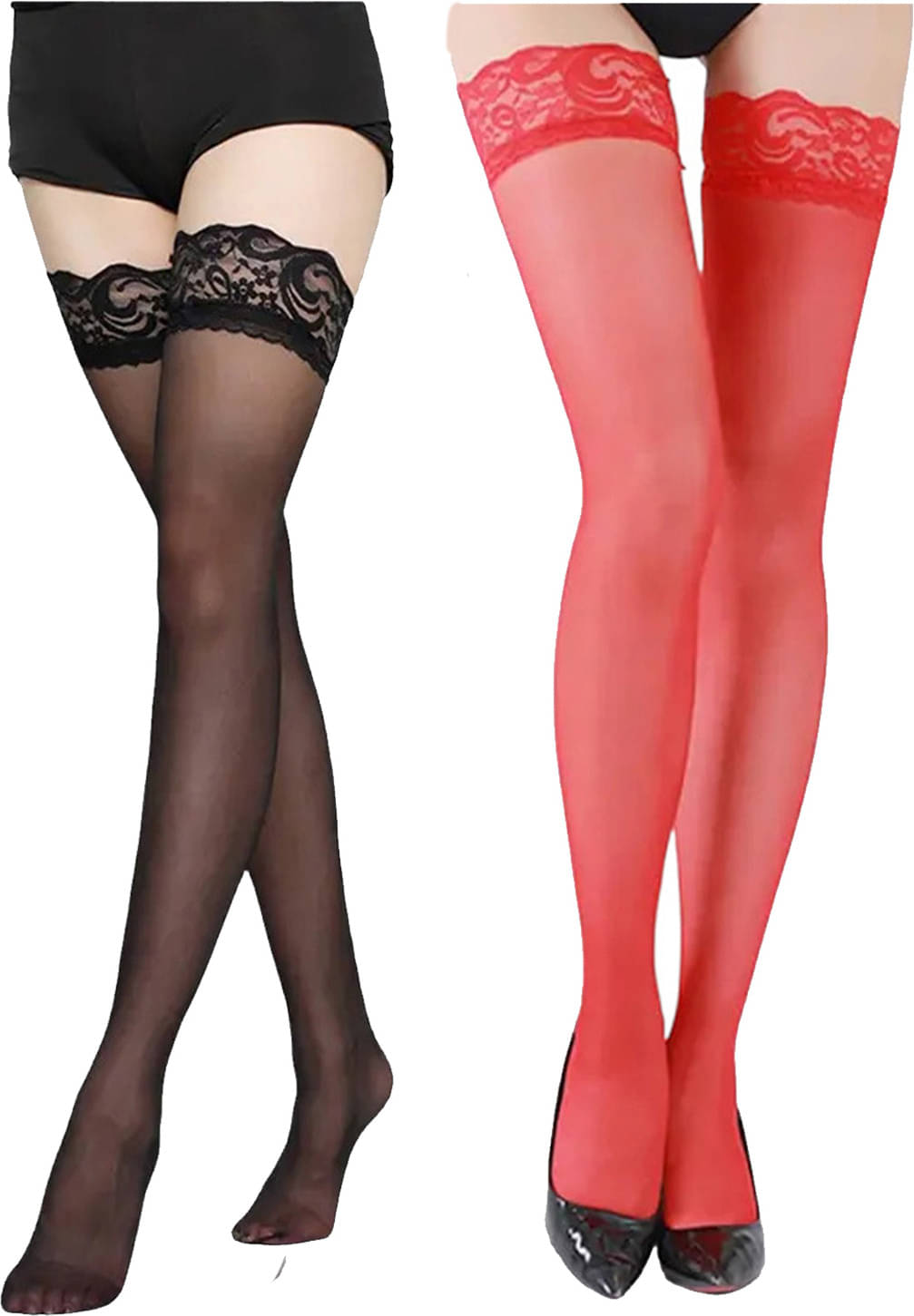     			Neska Moda Pack of 2 Women's Nylon Full length Stockings ( Multicolor )