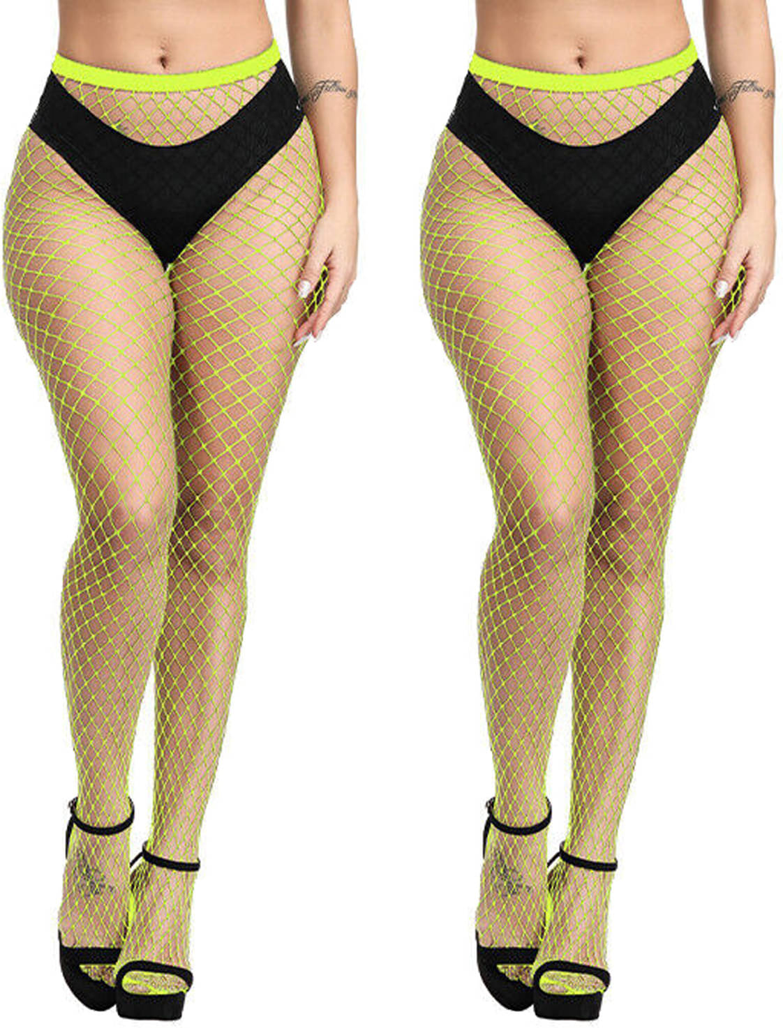     			Neska Moda Pack of 2 Women's Nylon Full length Stockings ( Green )