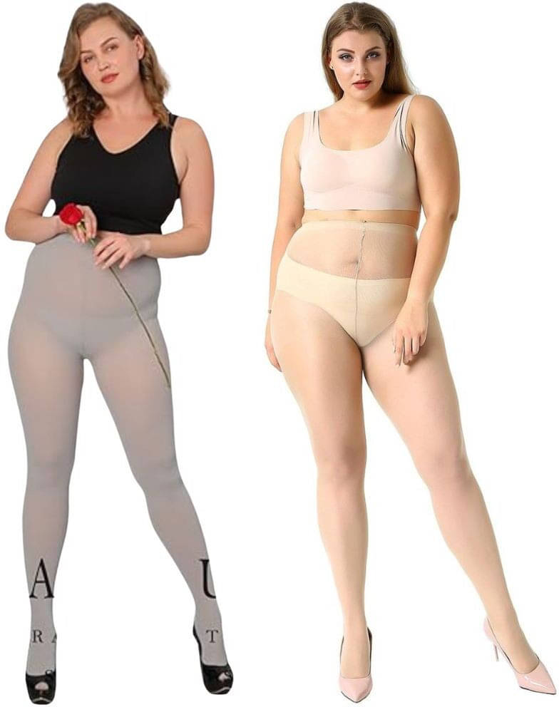     			Neska Moda Pack of 2 Women's Nylon Full length Stockings ( Multicolor )